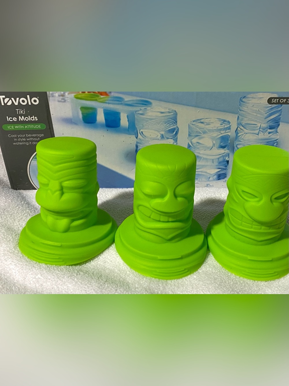 Tovolo Tiki Ice Mold Set of 3 Silicone Ice Molds Bar Cocktail Novelty